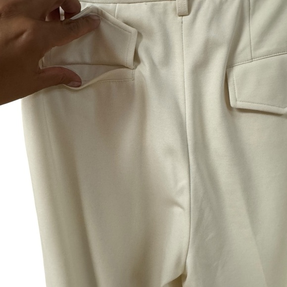 J. McLaughlin Newman Pants Trousers Wide Leg Pleated Size 6 Cream Nautical Work - Picture 10 of 12